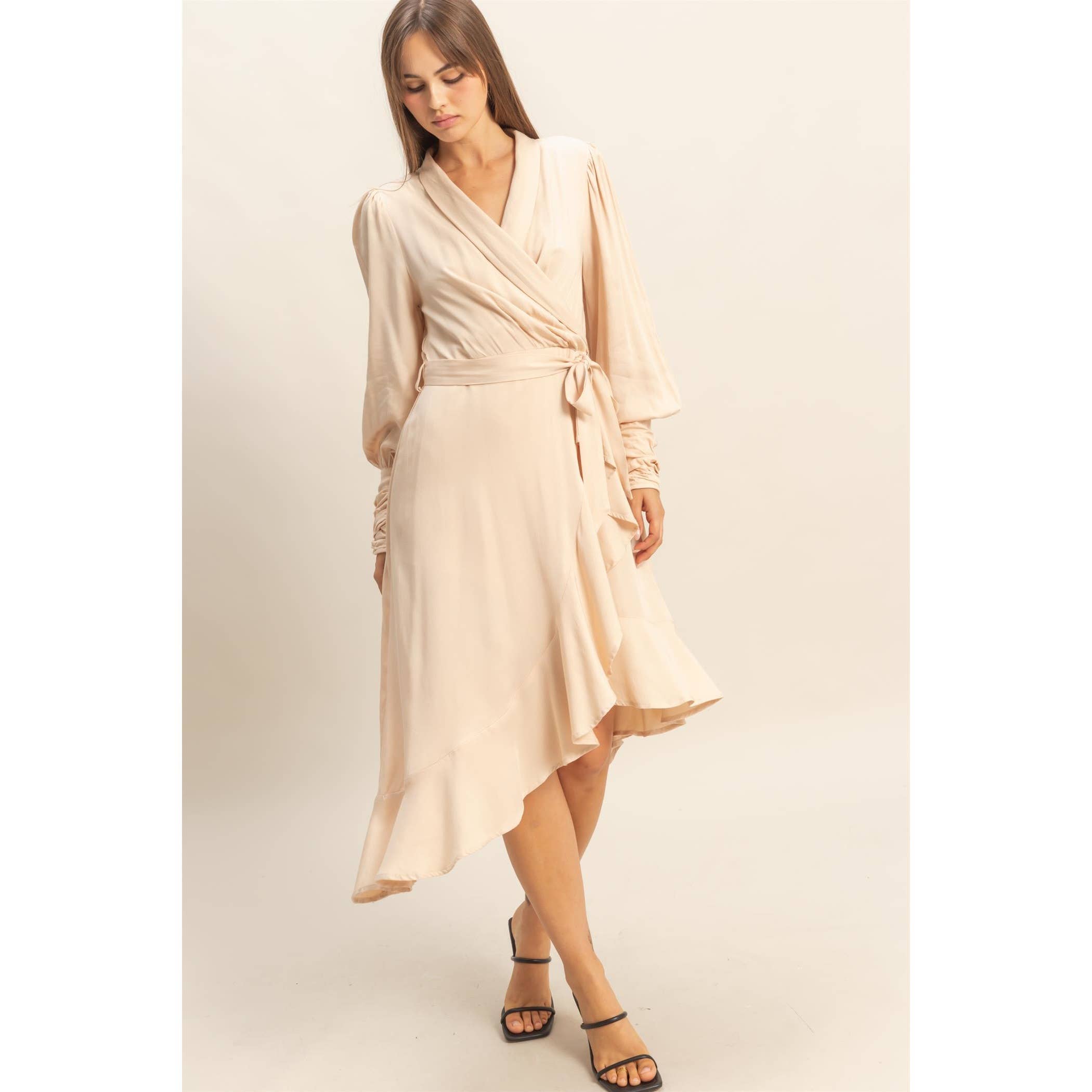 HYFVE - Venta al por mayor Vestido - Mujer - Vestido midi cruzado asimétrico9