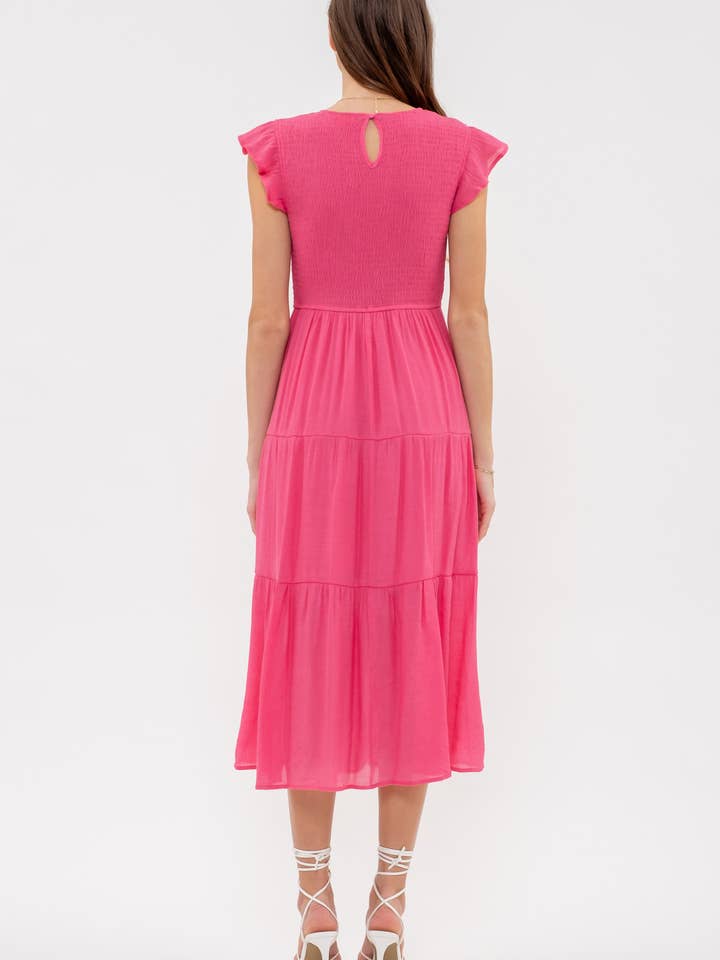 Blu Pepper - Venta al por mayor Vestido - Mujer - Vestido midi con volantes y cuerpo fruncido62