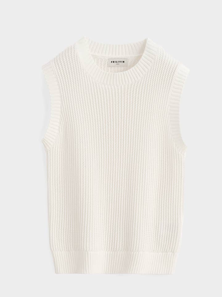 CF2509-15 Strikket tanktop, ærmeløs, rund hals. for engroshandel hos Frilivin