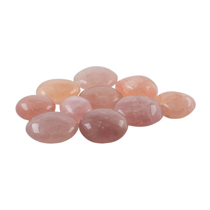 Quasar Gems USA - Wholesale Spiritual Stone/Crystal - Rose Quartz Gallets Palm Stone 1kg/2lbs2
