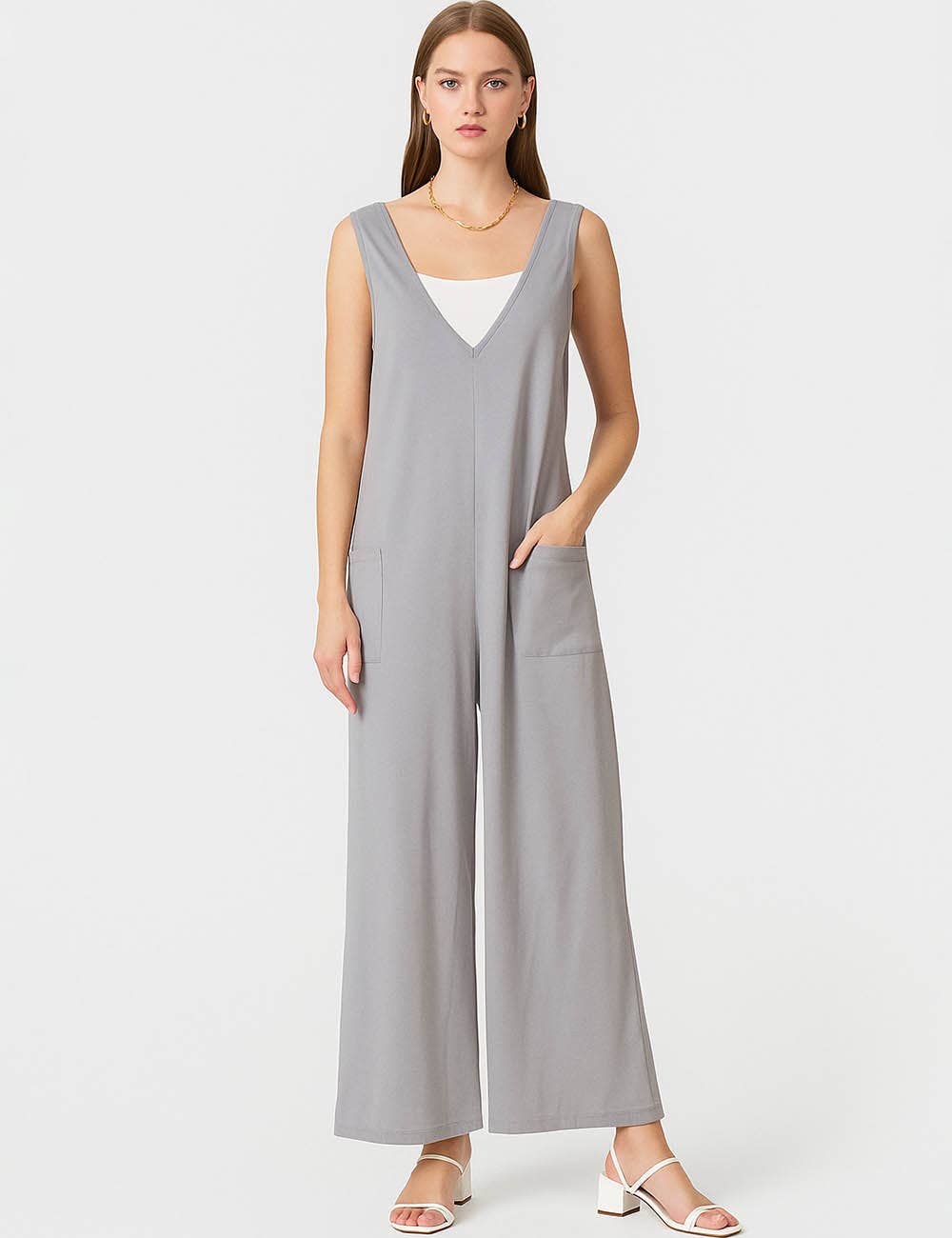 Sweetkama - Wholesale Jumpsuit - Women's - Ladies Two Shoulder Overalls Solid Daily Jumpsuit SKJ23841