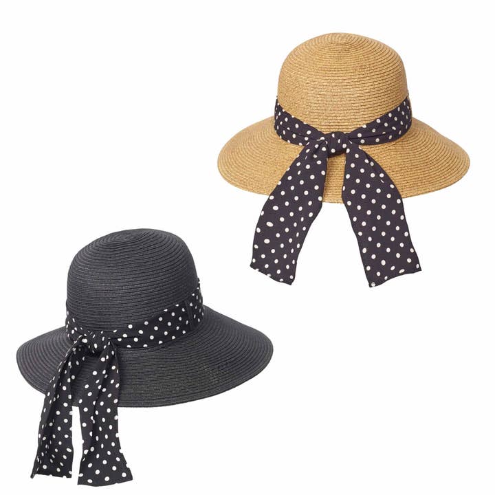 Dot Sash Sunhat for wholesale by Toucan Hat Company/ Carole Amper