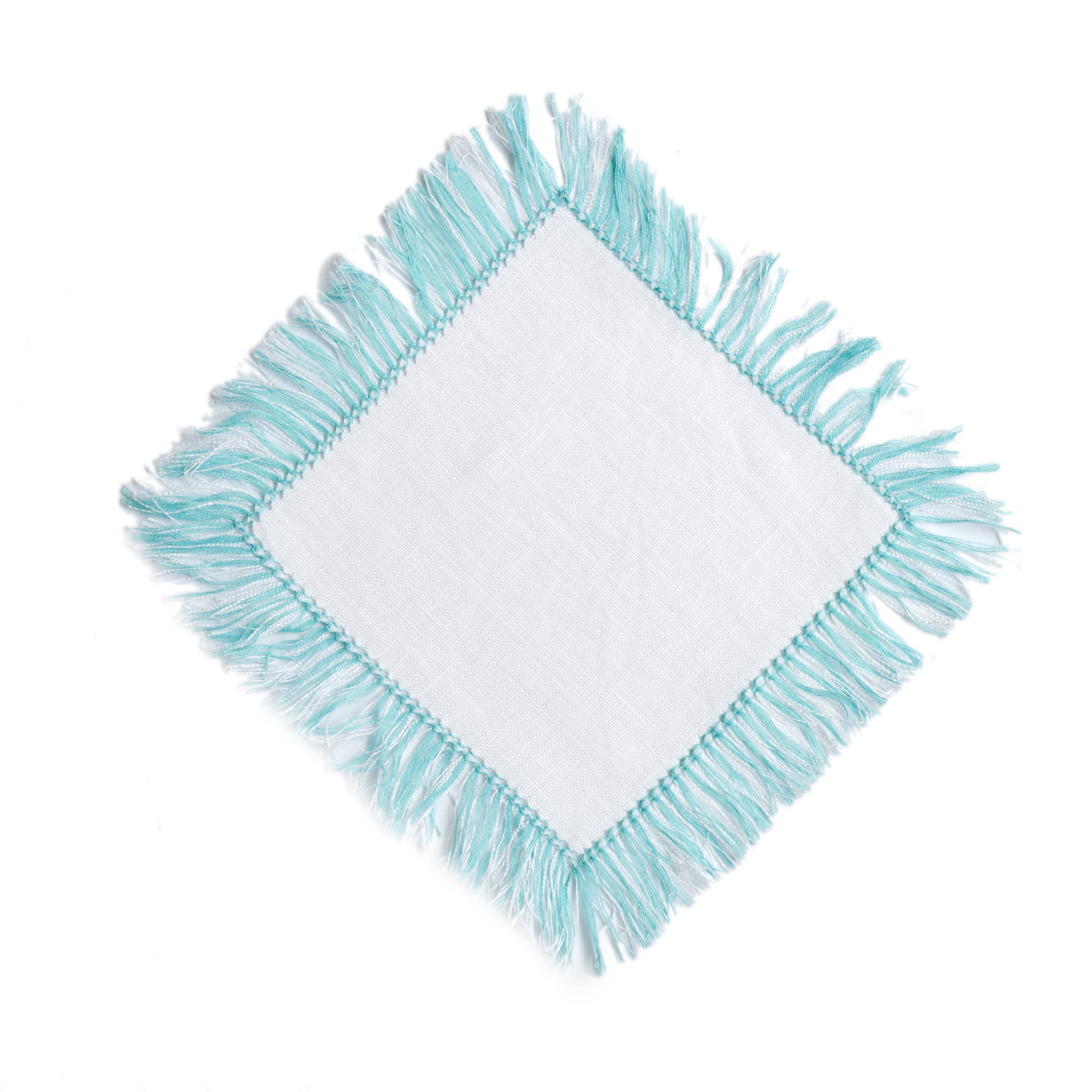 Garden Folly Fine Linens - Wholesale Dinner & Cloth Napkin - Fringe Benefits Linen Cocktail Napkin2