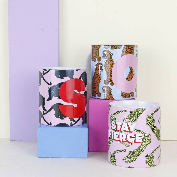 Fawn & Thistle Ltd – Großhandel Kaffeebecher – Tasse Stay Fierce Leopard | Kaffeebecher | Motivationstasse