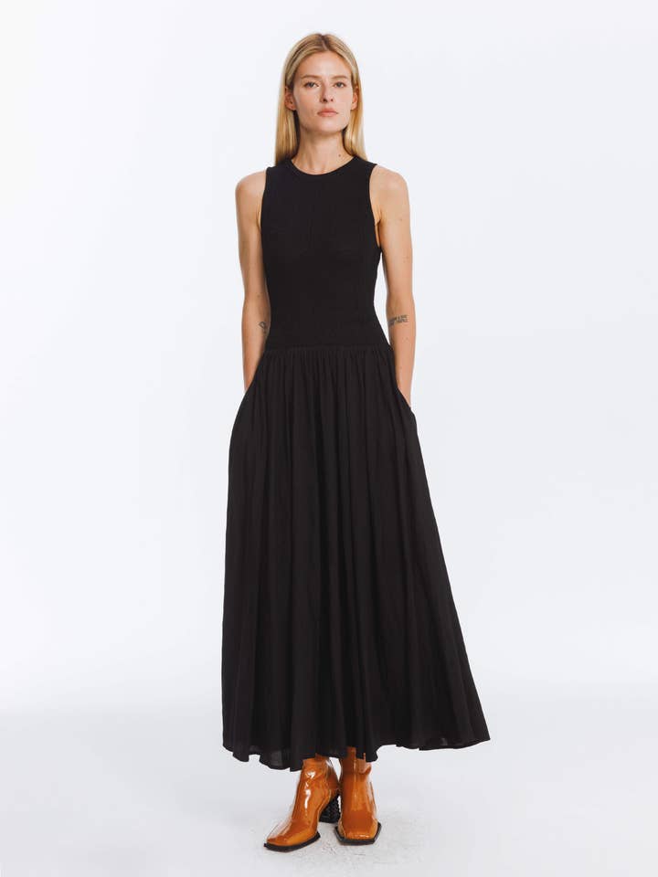 Negro Vestido sin mangas de punto texturizado negro de venta al por mayor en Faire