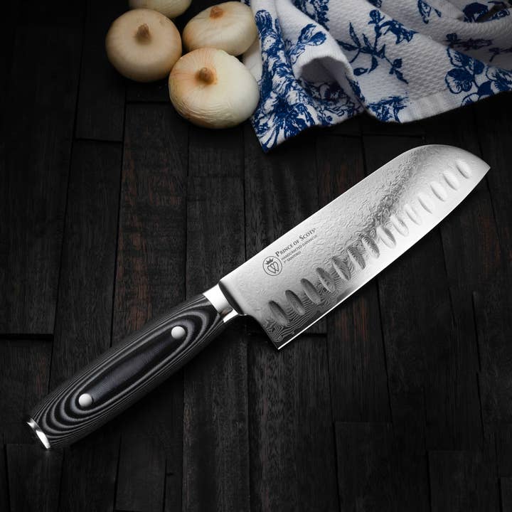 Prince of Scots – wholesale Kitchen/utility knife – 7 Inch Damascus Santoku Knife
