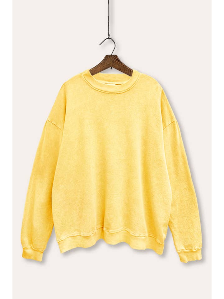 VINTAGE POINT USA - Vendita all'ingrosso Felpa stampata - Donna - FELPA COMODA IN SPUGNA FRANCESE LAVATA MINERALE SEMPLICE4