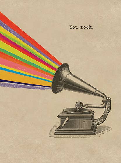 Laughing Elephant - Vente Cartes d'encouragement - Rainbow Gramaphone - Carte d'encouragement1