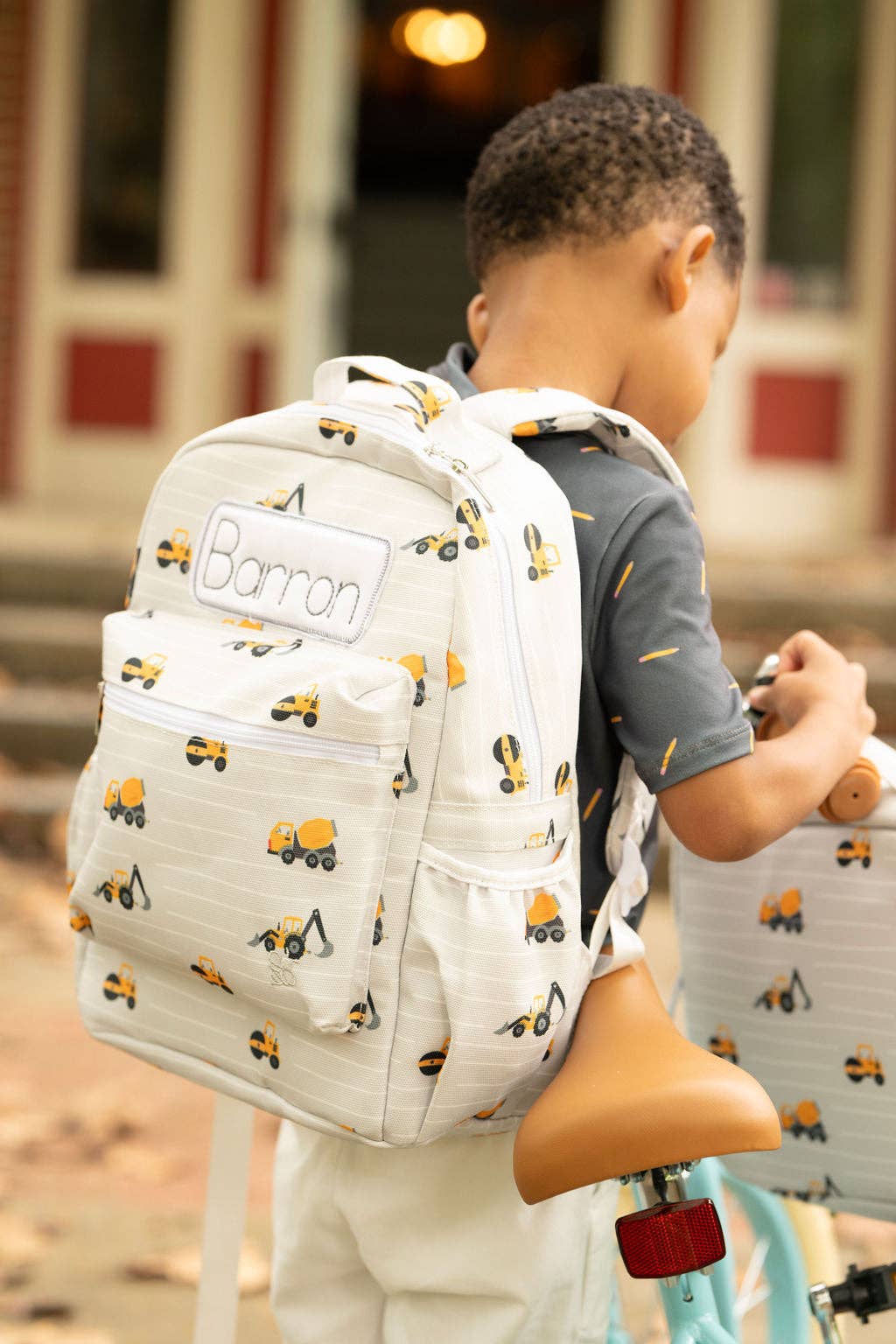 Sugar Bee Clothing - Wholesale Backpack - Kids - Backpack - Construction on Grey1