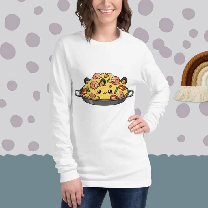 Unisex lange mouwen T-shirt Paella - Altijd Spanje voor wholesale door EME regalos