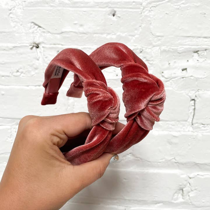 Iris Atelier - Wholesale Fashion Headband - Kids - CHILD sized Top Knot Headband Velvet2