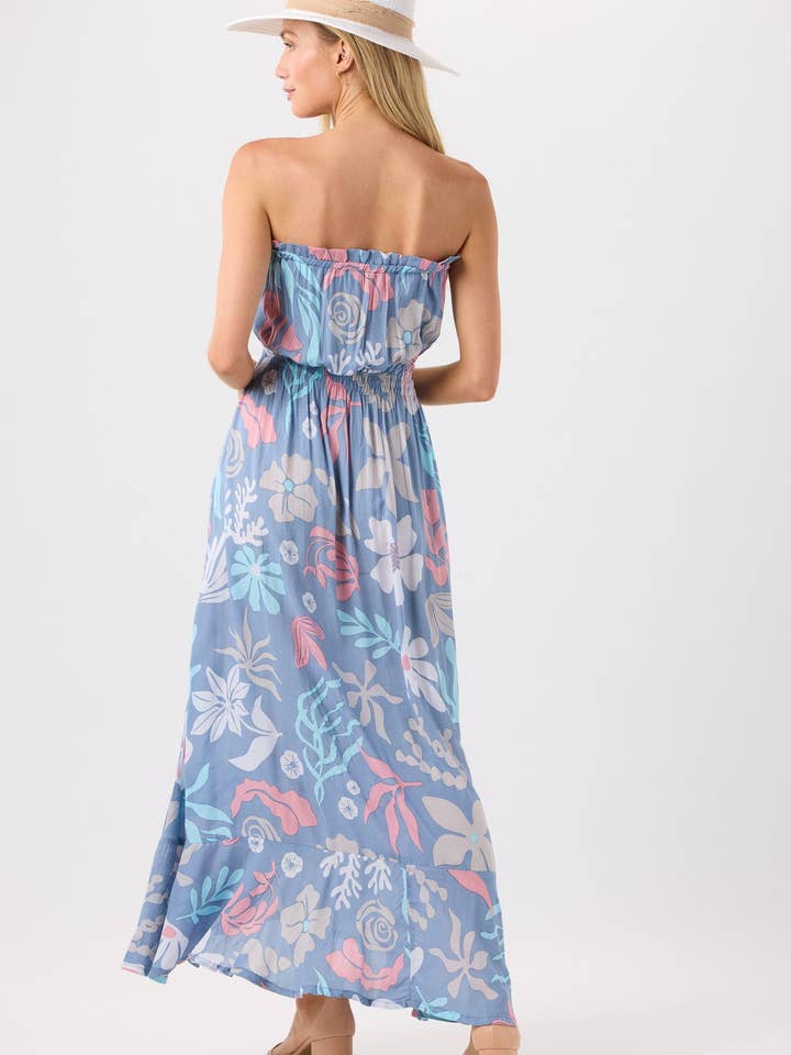 Shellscapes Dusty Blue Ryden Maxi Dress for wholesale on Faire1