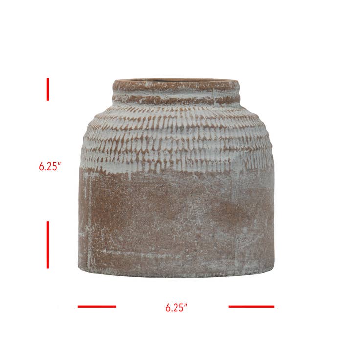 Foreside Home & Garden - Wholesale Plant Pot - Brio Small Antique Brown Glazed Terracotta Planter Pot