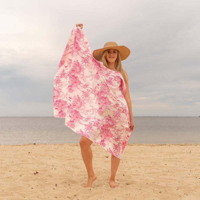 Linen Connections - Wholesale Swim Cover Up - Women's - Paradise Pink - 100% Cotton Sarong1