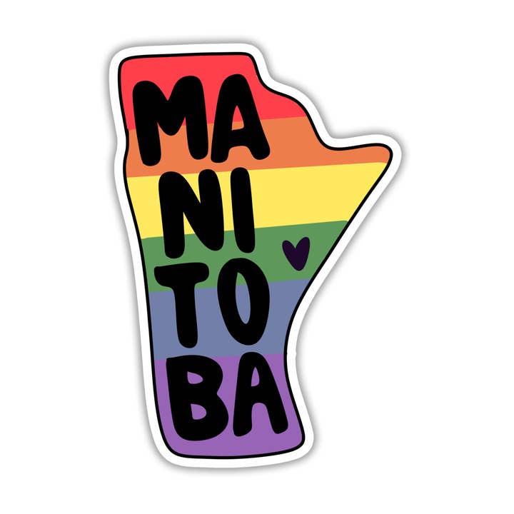 Carte du Manitoba | LGBTQ | Canada | Autocollant imperméable | 3" pour la vente par Rebel and Siren Stickers