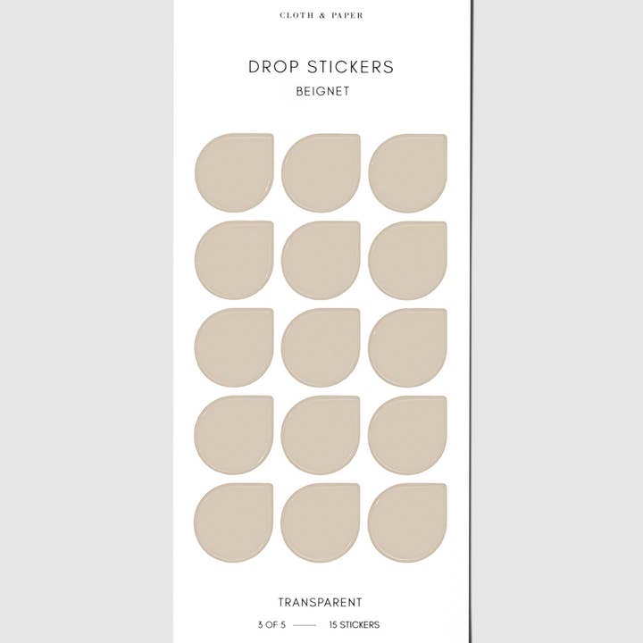 Cloth & Paper - Wholesale Sticker - Minimal Shape Sticker Set | Transparent | Drops21