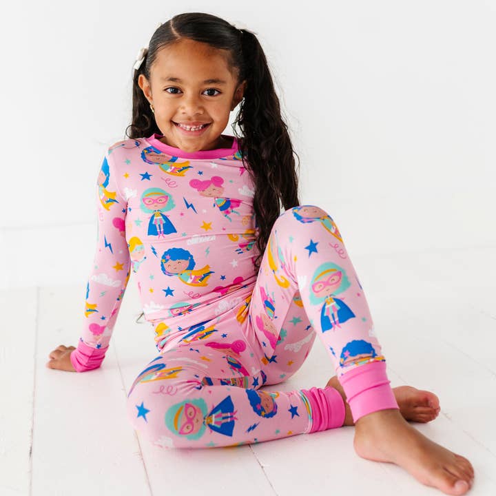 Pijamas acogedores y valientes de superhéroes para niños para venta al por mayor de Kiki + Lulu