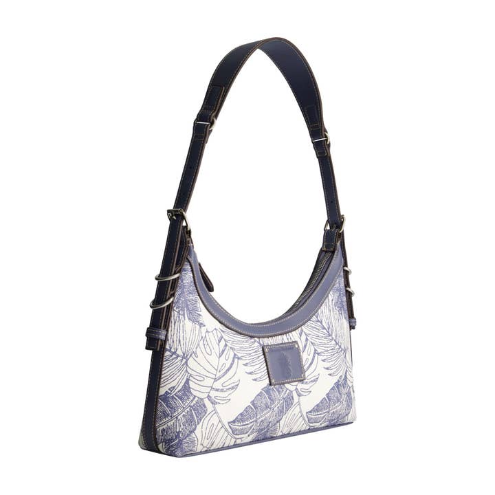 True Religion - Wholesale Shoulder Bag - Women's - Tommy Bahama Graphic Leaf Print City Hobo, NAVY