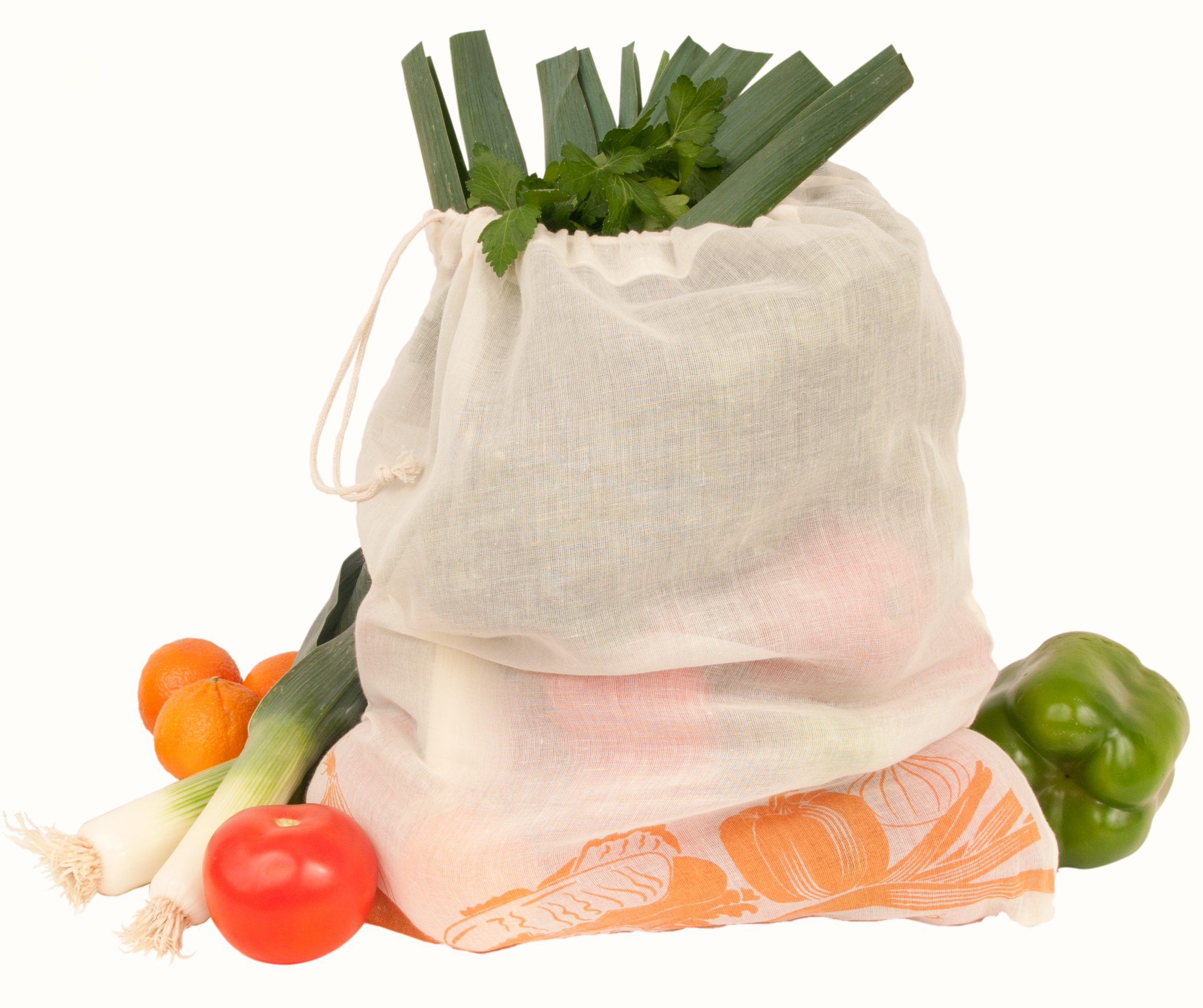 ECOBAGS - Wholesale Kruidenierswinkel/boodschappentas - Herbruikbare groentezakken van biologisch katoen met print - 3 stuks7