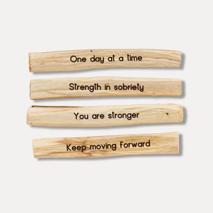 The Retrograde Shop - Wholesale Smudge Stick - Addiction and Recovery: A Four Pack of Engraved Palo Santo