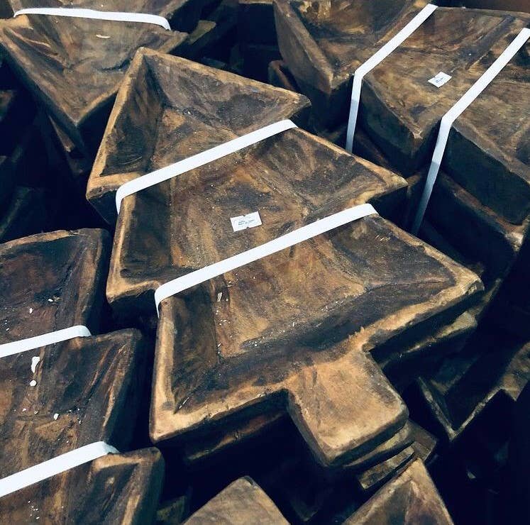 Rustic Farm - Wholesale Candle Holder - Tree Dough Bowl, Handmade, #A5