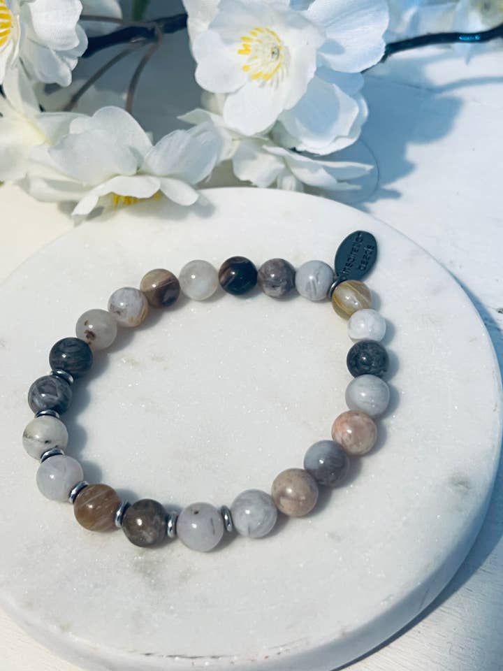 Bracelet empilable en agate de bambou pour la vente par Inspiration Beads