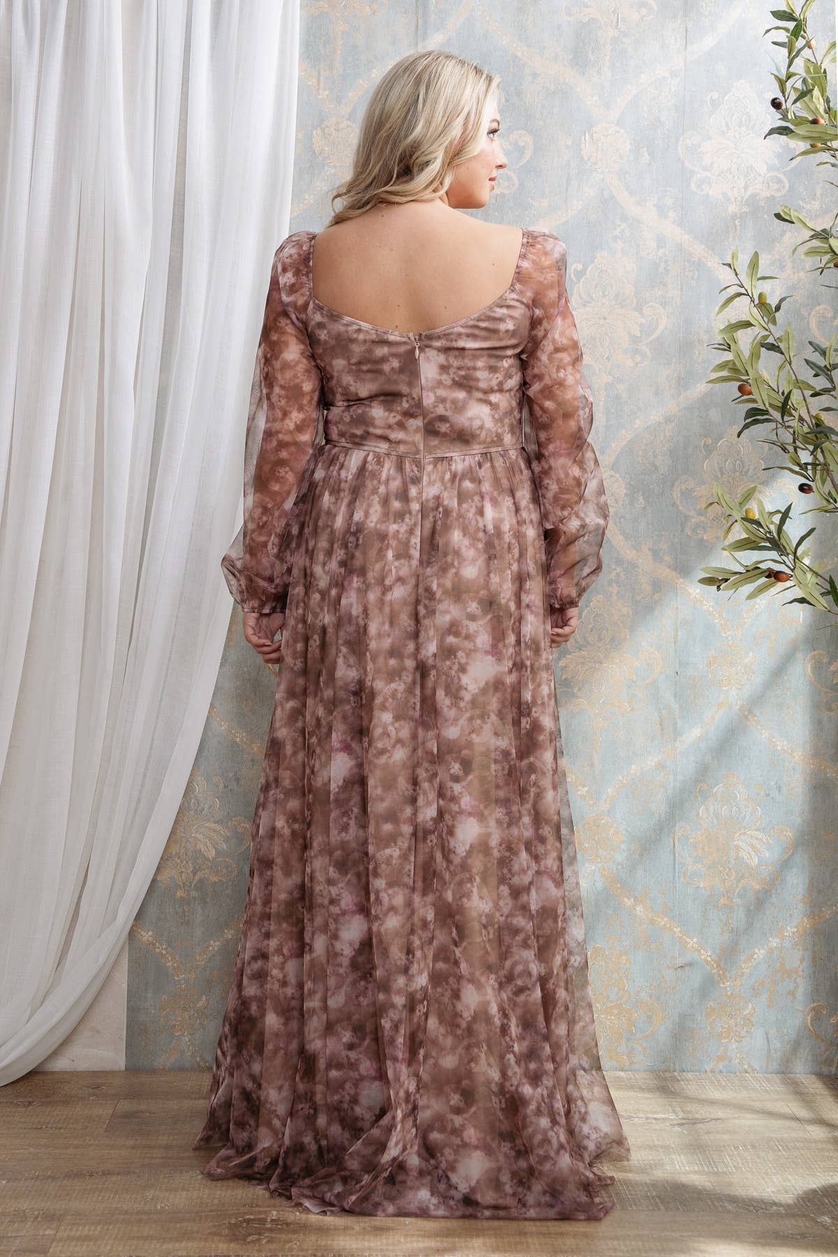 Rosemore Couture - Wholesale Gown - Women's - PLUS SIZE FLORAL PRINT SURPLICE MAXI 6