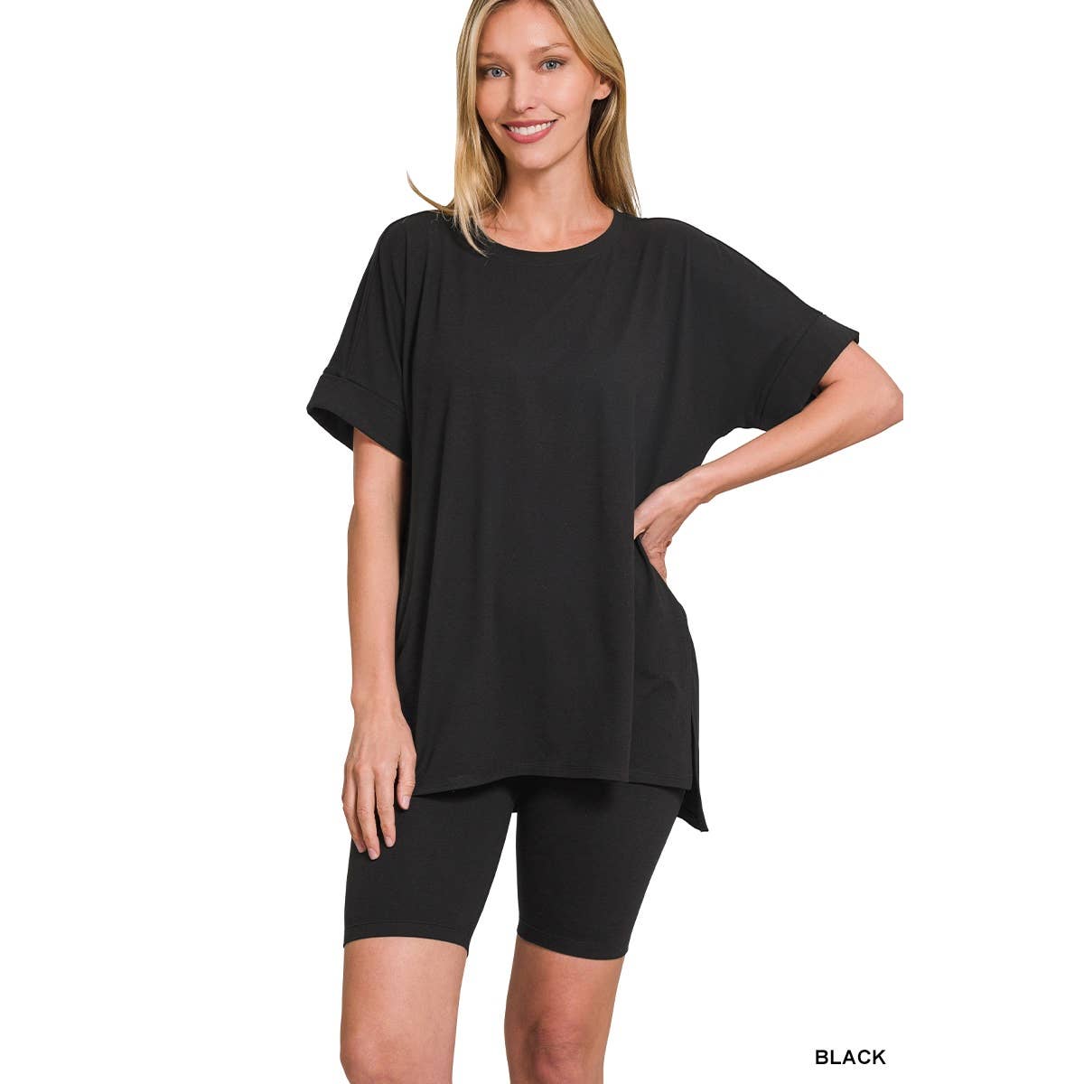 Apolline – wholesale Lounge set – Women's – BRUSHED DTY MICROFIBER ROUND NECK TOP AND BIKER SHORTS12