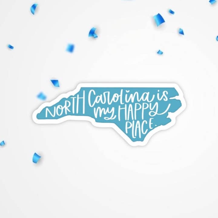 Positively North Carolina - Wholesale Sticker - North Carolina Happy Place Waterproof Vinyl Sticker1