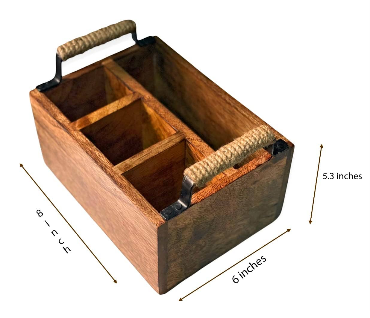 Kudrati LLC – Großhandel Utensilienhalter – Rustikaler Besteckhalter aus Mangoholz2