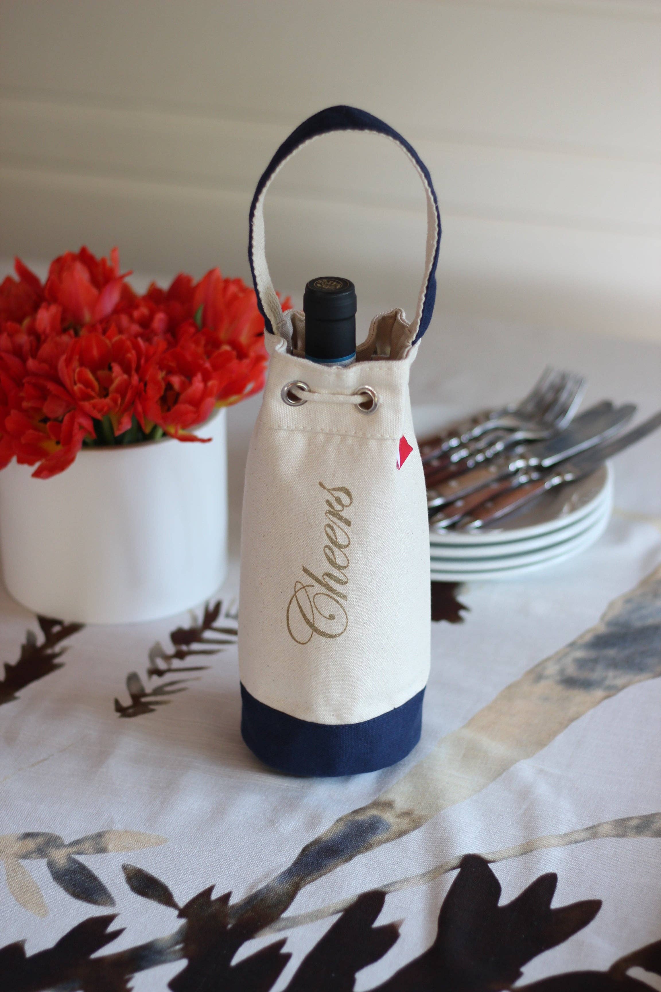 ShoreBags - Wholesale Wine Gift Bag - Single Bottle Wine Champagne Bag2