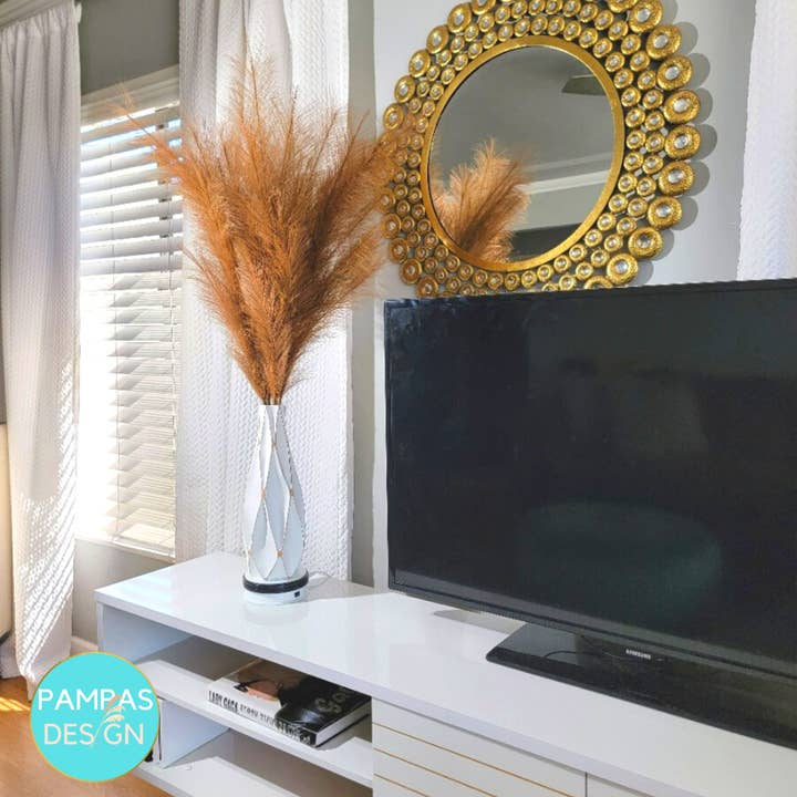 Pampas Design - Wholesale Dried/pressed flowers - White Pampas Grass Artificial Faux 45" Tall9