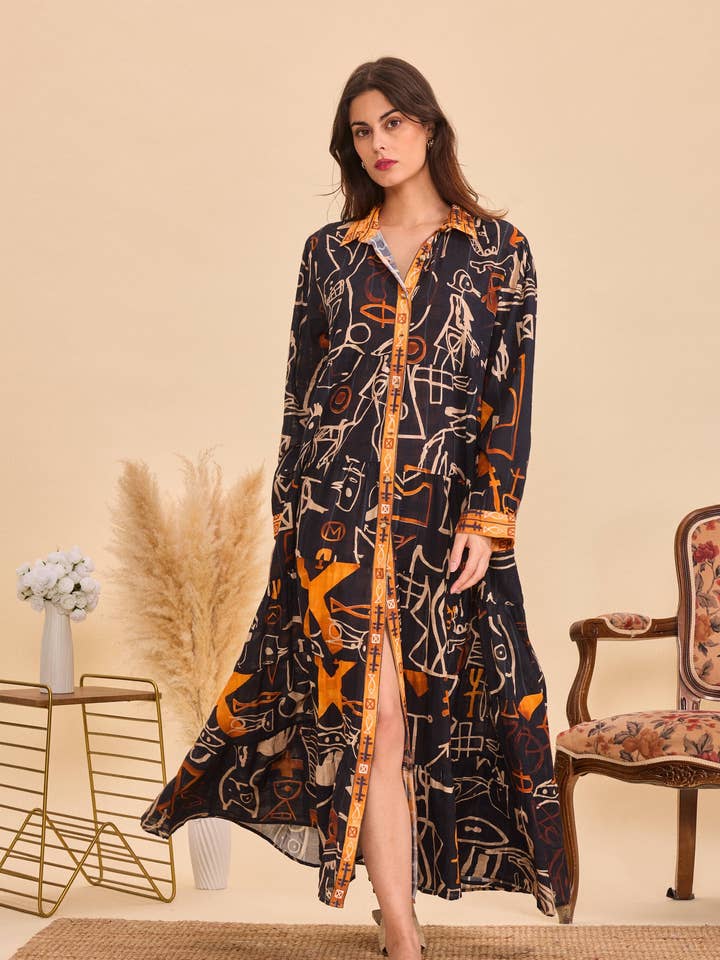 Long bohemian shirt dress - Orice for wholesale by Orice