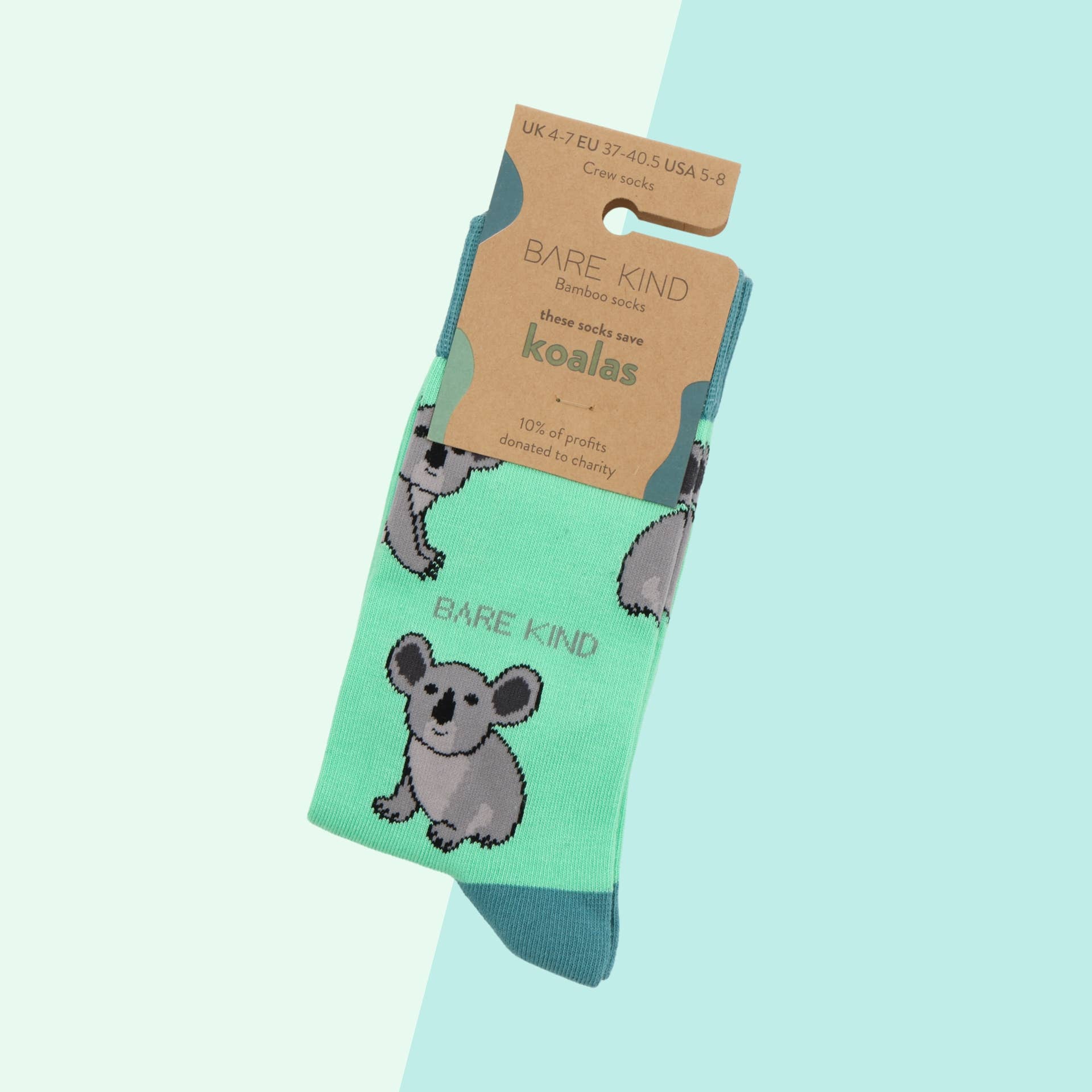 Bare Kind Socks - Wholesale Socks - Unisex - Koala Socks | Bamboo Socks | Green Socks | Australia Socks1