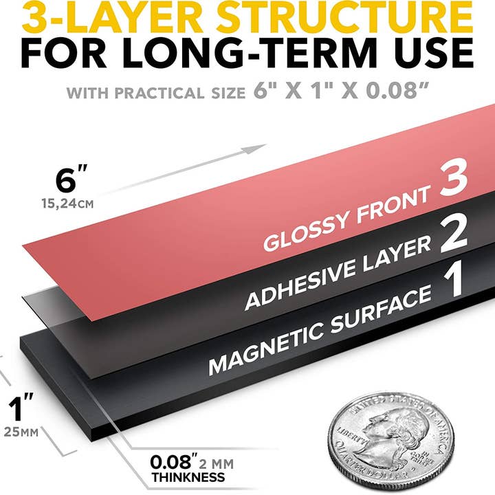 X-bet MAGNET - Wholesale Magnet - Adhesive Magnet Strips - Flat Thin Magnetic Tape for Crafts - Tool and Knife Magnetic Strip - 11 PCs UK5