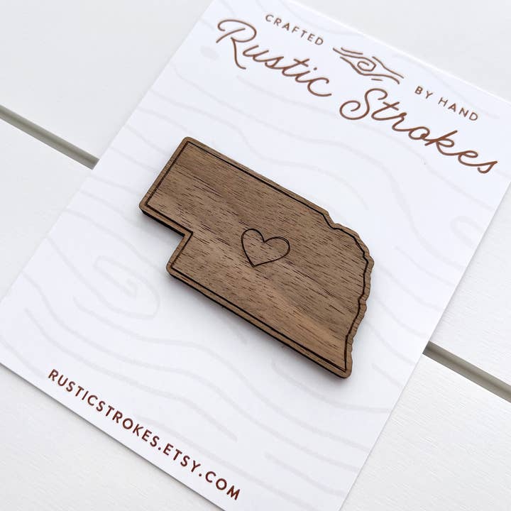 Nebraska State Magnet | Wooden NE Fridge Magnet for wholesale by RusticStrokes