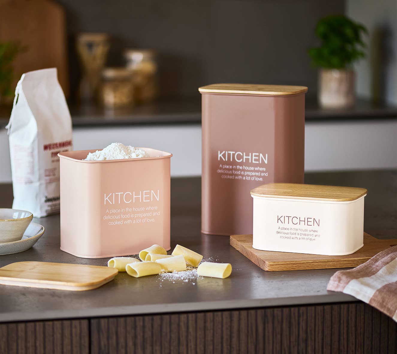 mousse Bocal de rangement avec couvercle en bambou « Kitchen », 1200 ml en vente sur Faire1