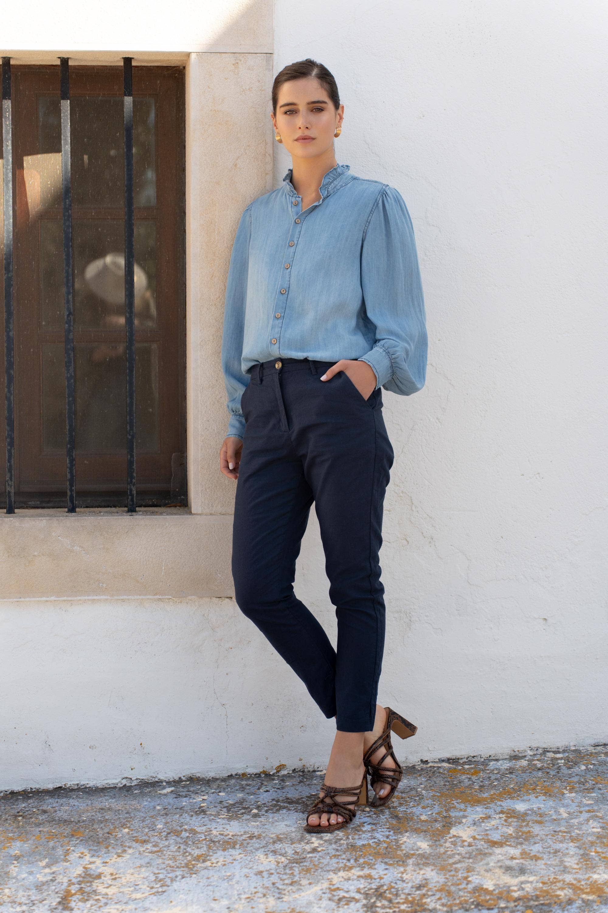 ONADO - Wholesale Pants - Women's - Luisianne pants - Navy blue0