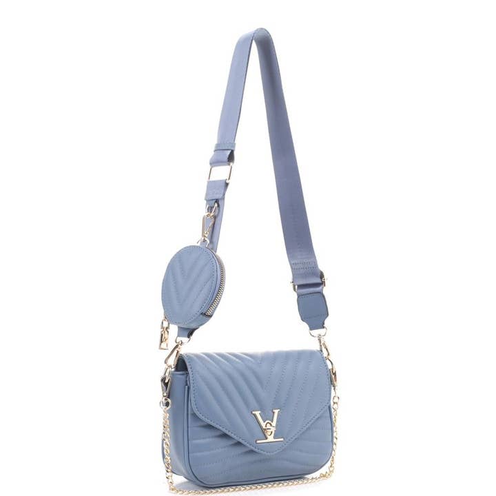 Paperdoll - Wholesale Crossbody Bag - Women's - 2IN1 V LINE CROSSBODY BAG WITH COIN PURSE SET