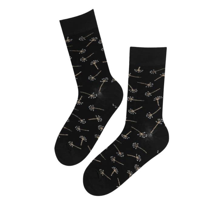 Black CAMOMILE sparkly angora wool socks for wholesale on Faire1