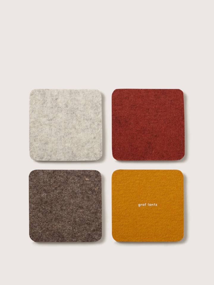 Bierfilzl Merino Wol Vierkante Onderzetter Multi 4-Pack Desert Sun voor wholesale door Graf Lantz