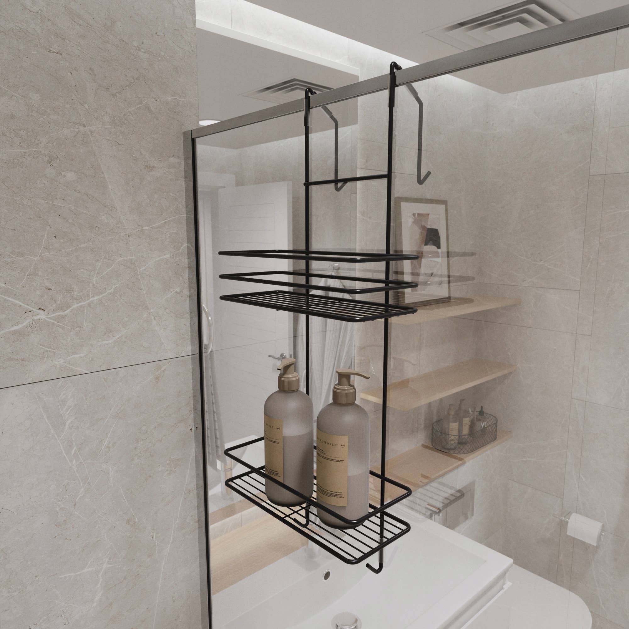 UMWCrafts – wholesale Free-standing shelf – Bathroom Shelf For A Shower Cabin, 2-Tier3