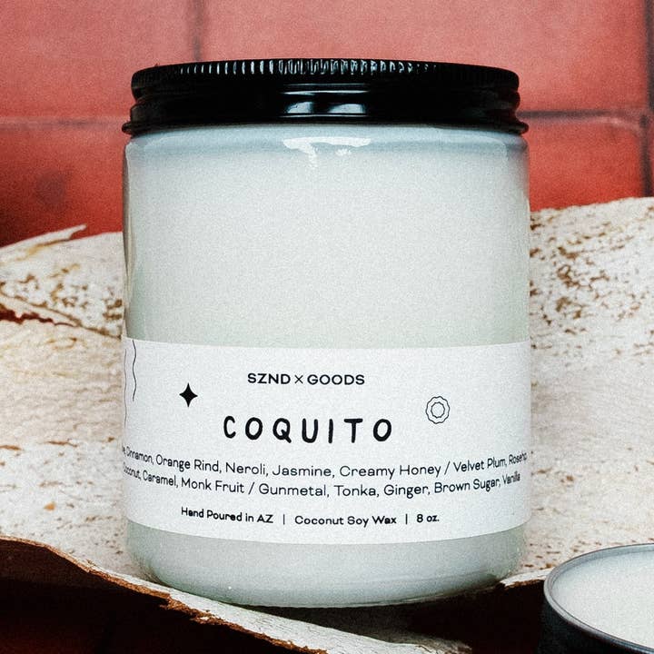 Coquito Wooden Wick Candle for wholesale by SZND GOODS
