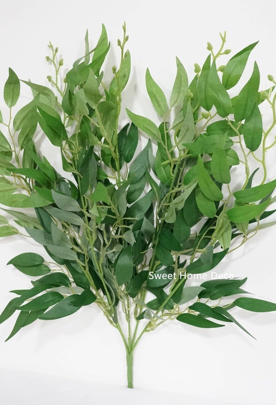 Sweet Home Deco - Wholesale Artificial plant - 20'' Silk Eucalyptus Leaves Bush, Fake Seeded Eucalyptus 1