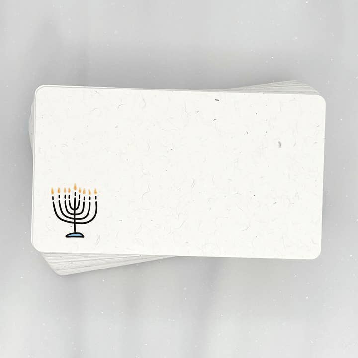 Lemon Doodle - Wholesale Stationery/Notecard Set - Simple Hanukkah Menorah - Mini Note Cards (Pack of 56)0