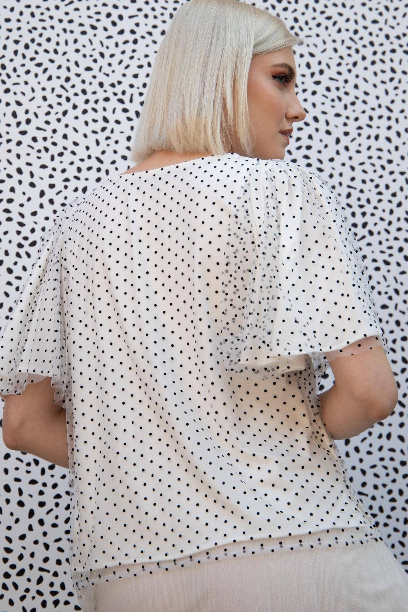 Eva Franco – Großhandel Bluse – Damen – Suri Top - Macaroon Dot Tüll3