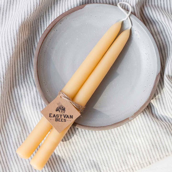 Eastvan bees - Wholesale Tapered Candle/Candlestick - Hand-dipped beeswax taper Candles- 8"/9"/10"/11 - 1 Pair