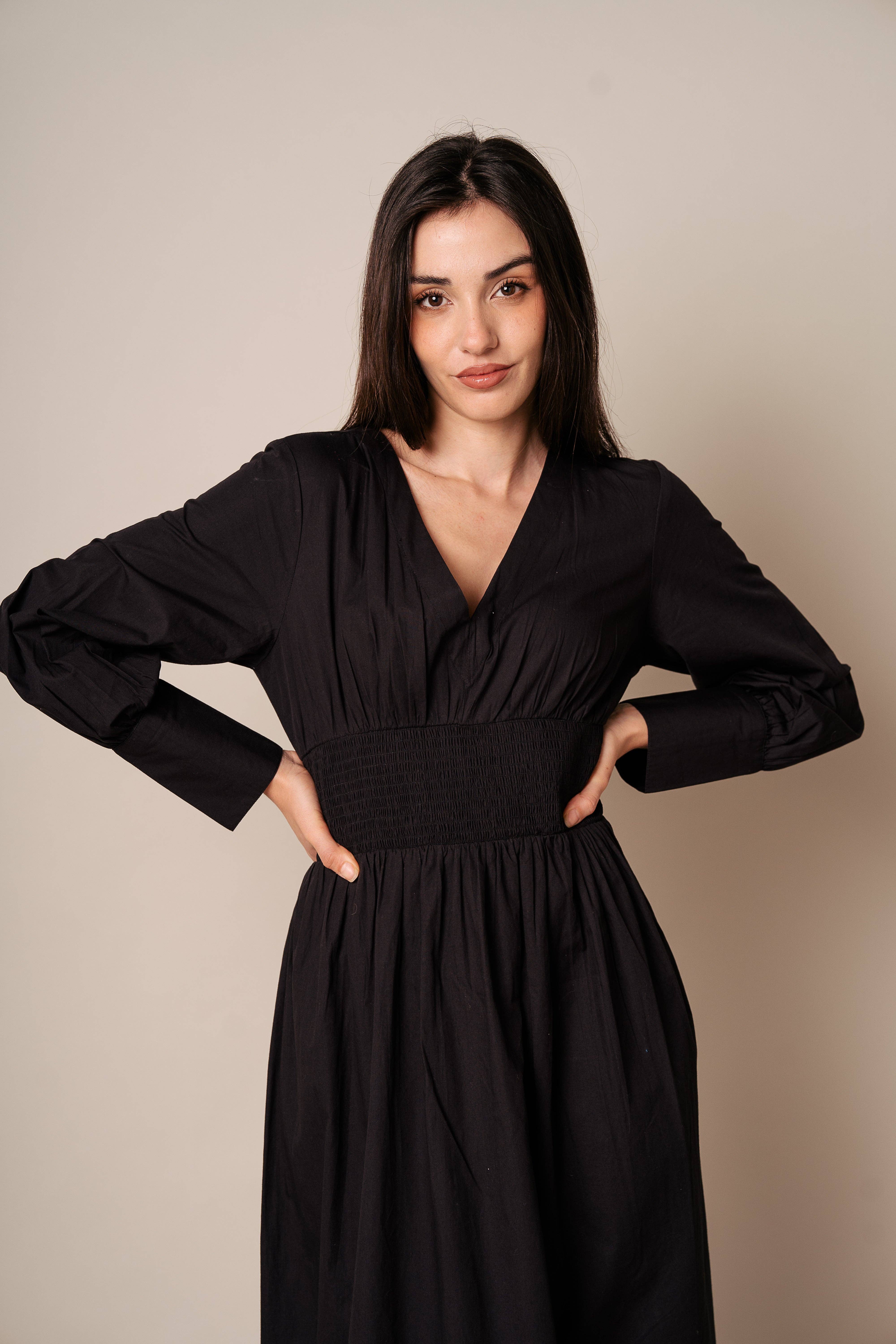 Kapda Casa - Wholesale Dress - Women's - Vestido Clásico Largo- Negro3