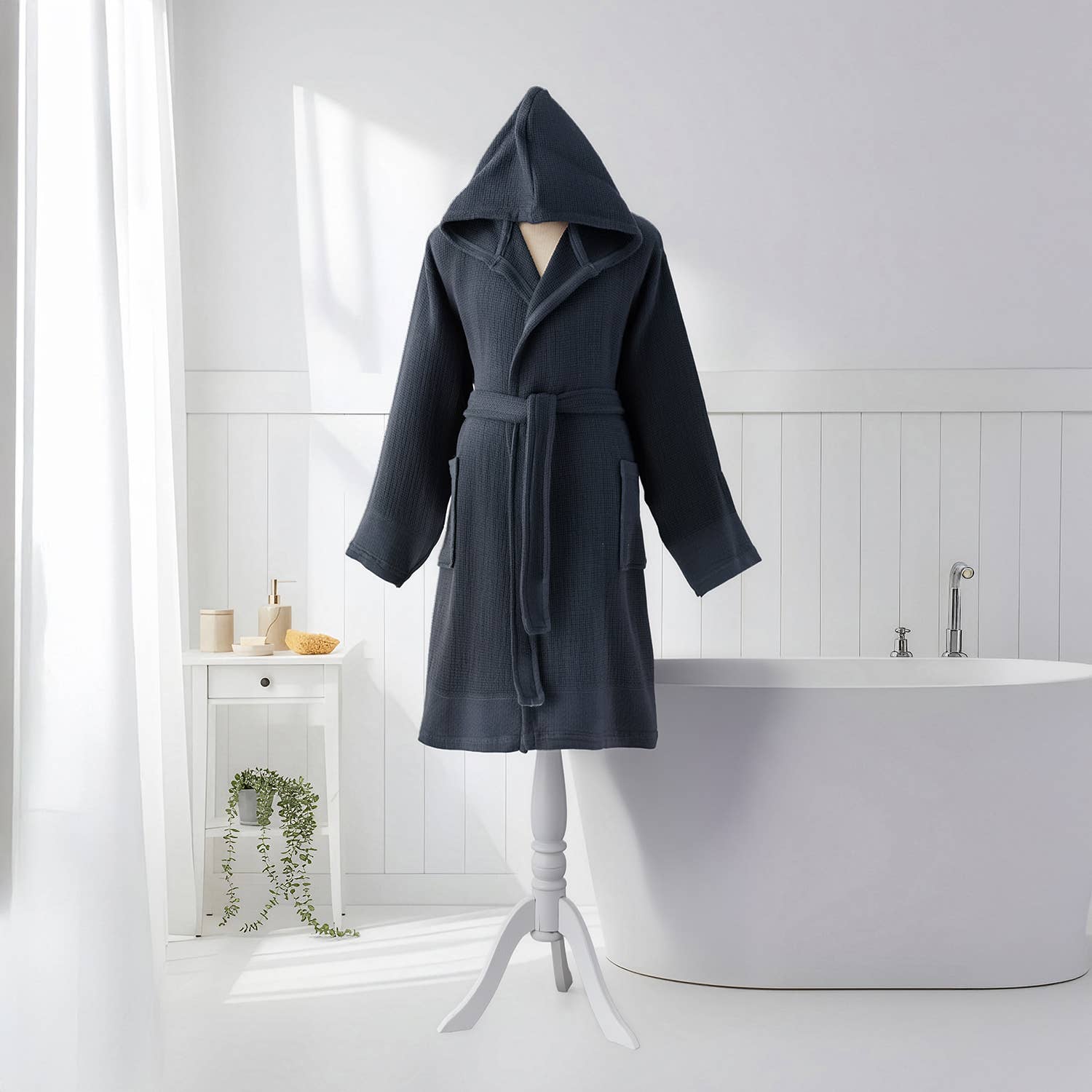 Kikoya - Vendita all'ingrosso Vestaglia - Unisex - Accappatoio Stonewash in Cotone Turco Leggero con Cappuccio Asciugatura Rapida2