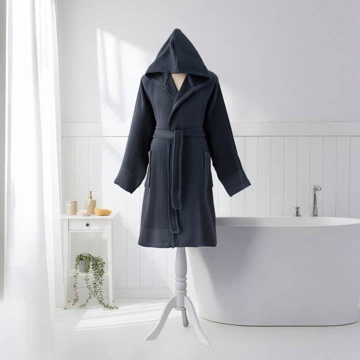 Kikoya – Großhandel Bademantel – Unisex – Stonewash Bademantel Türkische Baumwolle Leicht Kapuze Schnell trocknend2